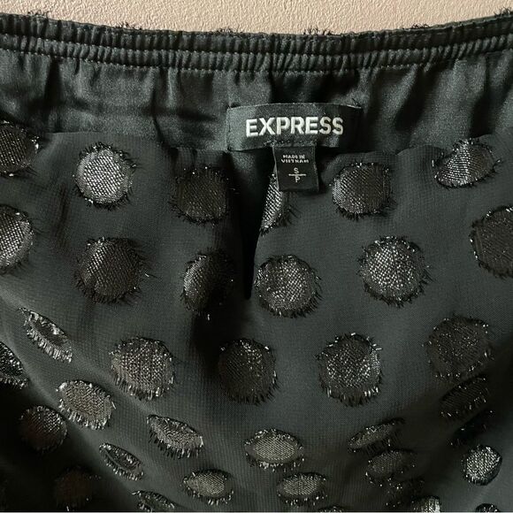 Vintage Y2K Express Black Polka Dotted Long Sleeve Romper Size S EUC - Picture 3 of 12